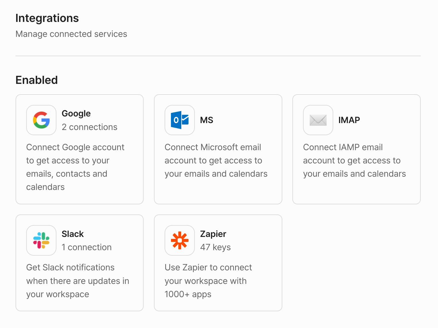 Integrations - select Google