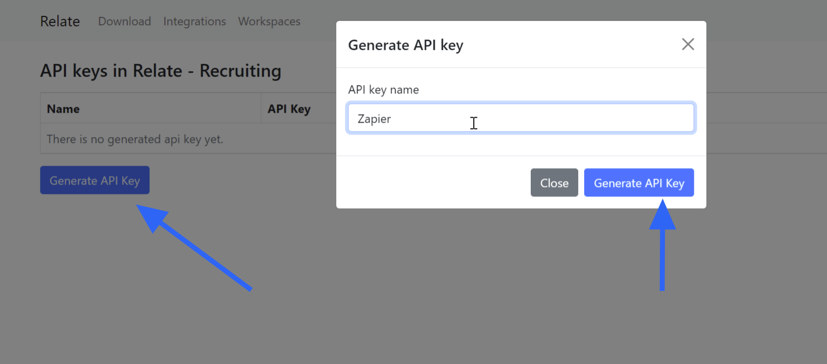Generate API Keys